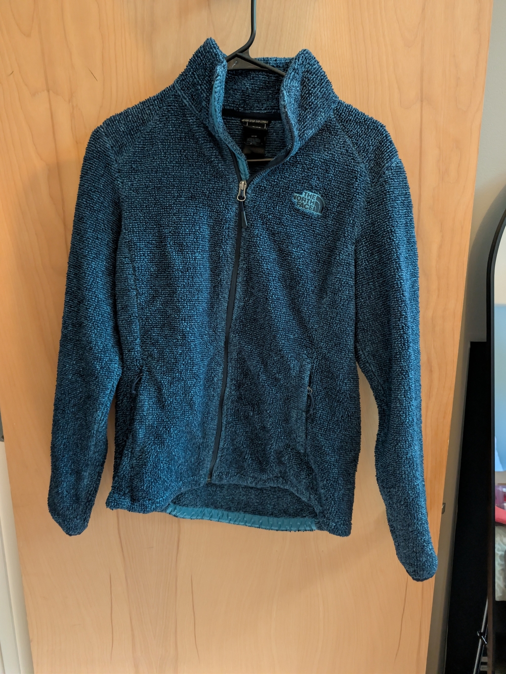 The North Face Teal Blue Full-Zip Sherpa Fleece Jacket
